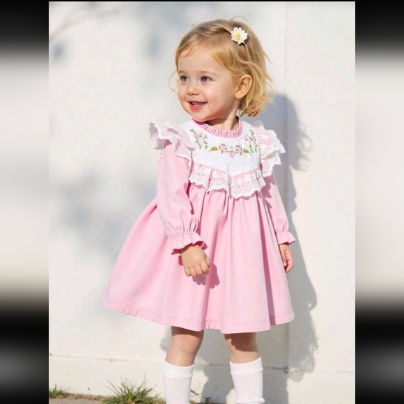 SHEIN Other - SHEIN Pink Ruffle Lace Kids Dress